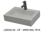 Lave-mains, sur mesure : L 50 à 80 x P 35 à 51 cm, finition lisse mate, 10 couleurs au choix, Anti bactérien, résine Akrytan® teinté dans la masse, Livraison Offerte.